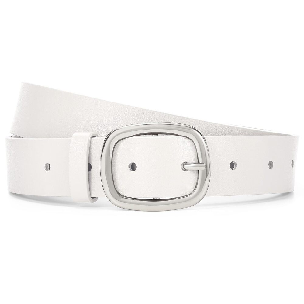 7284 Women Leather Belt Casual Fashion Gold Buckle Waist